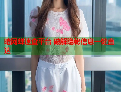 暗网蝉速查平台 破解隐秘信息一键直达