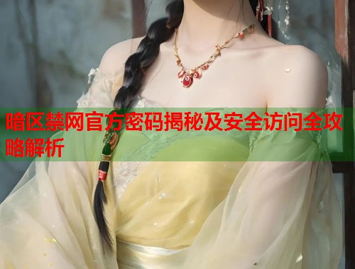 暗区禁网官方密码揭秘及安全访问全攻略解析