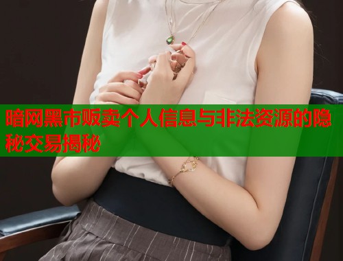 暗网黑市贩卖个人信息与非法资源的隐秘交易揭秘